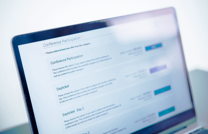 Participant registration in Converia
